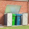 Voltsify Heavy-Duty Steel Trash & Recycle Bin Storage Shed Enclosure, Weatherproof Galvanized Design with Lockable Doors