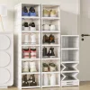 3/6 Layers Foldable Shoes Storage Box Transparent Sneaker Shoes Box Stackable Dustproof Cabinet Shoe Organizers Rack Shelf