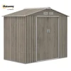 Outsunny 7 X 4ft Garden Shed Storage with Locking Door and Foundation Kit, Light Brown