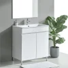 Modern 2 Doors Freestanding Mdf 30 Inch Bathroom Furniture 24 Inch White Bathroom Vanity Cabinet Set with Sink and Leg