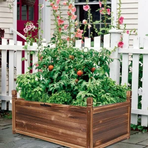 Wood Planter Box Outdoor Raised Garden Planter Bed for Flowers Vegetables