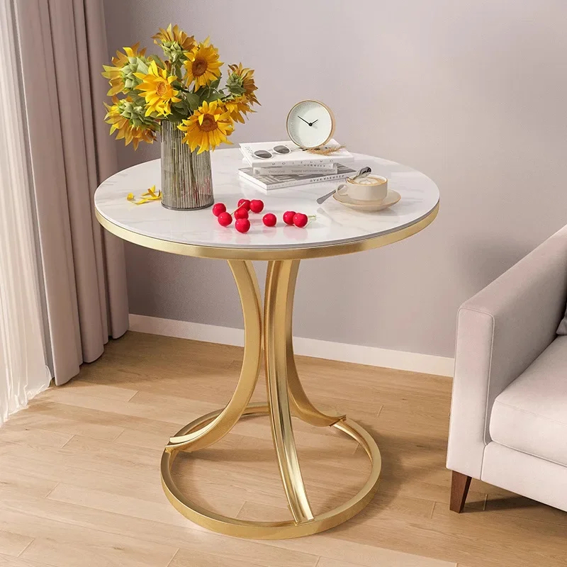 Side sofa side cabinet rock slab small coffee table bedside corner small round table creative bedside table - Image 2