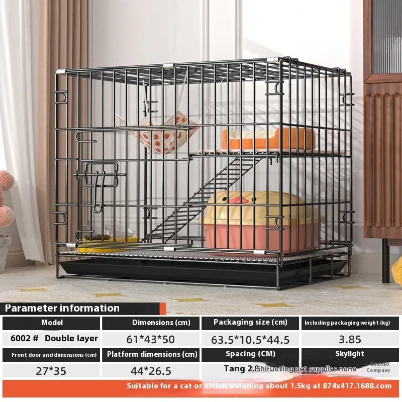 Indoor Cat Villa Cage with Foldable Design Large Multi-Story Cat House Encrypted Pet Cage Furniture for Home - Image 4