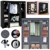 Portable Clothes Closet Wardrobe Storage Organizer with Non-Woven Fabric Dustproof Wardrobe Simple Storage Cabinet Home School