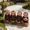 Monkey Figurine Ornament: Don't See, Don't Hear, Don't Speak, Don't Smell,Suitable for both outdoor and indoor use
