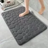 3D Bathroom Anti-slip Mat Pebble Patterned Absorbent Pad Bath Mats Doormat Carpet Cobblestone Embossed Door Floor