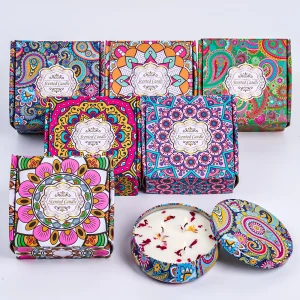 1pcs Vintage Scented Candles Soy Wax Candle Jar Flower Fragrance Scent Candle Wedding Ceremony Birthday Gifts Home Decor