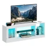 YITAHOME 65 Inch TV Stand Cabinet - Modern Furniture with Open Glass Shelves for Living Room, Gaming, Hallway and Bedroom