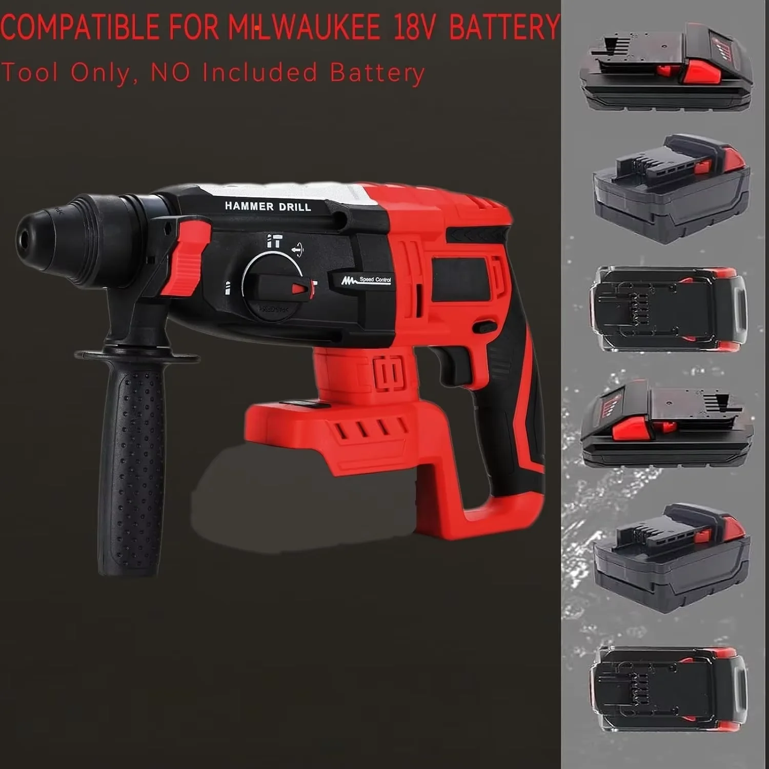 SDS-Plus Rotary Hammer Drill For Mi.lwaukee M18 Battery 2.6J Impact Brushless Hammer Drill 360° Rotating Handle Rotomartillo - Image 2