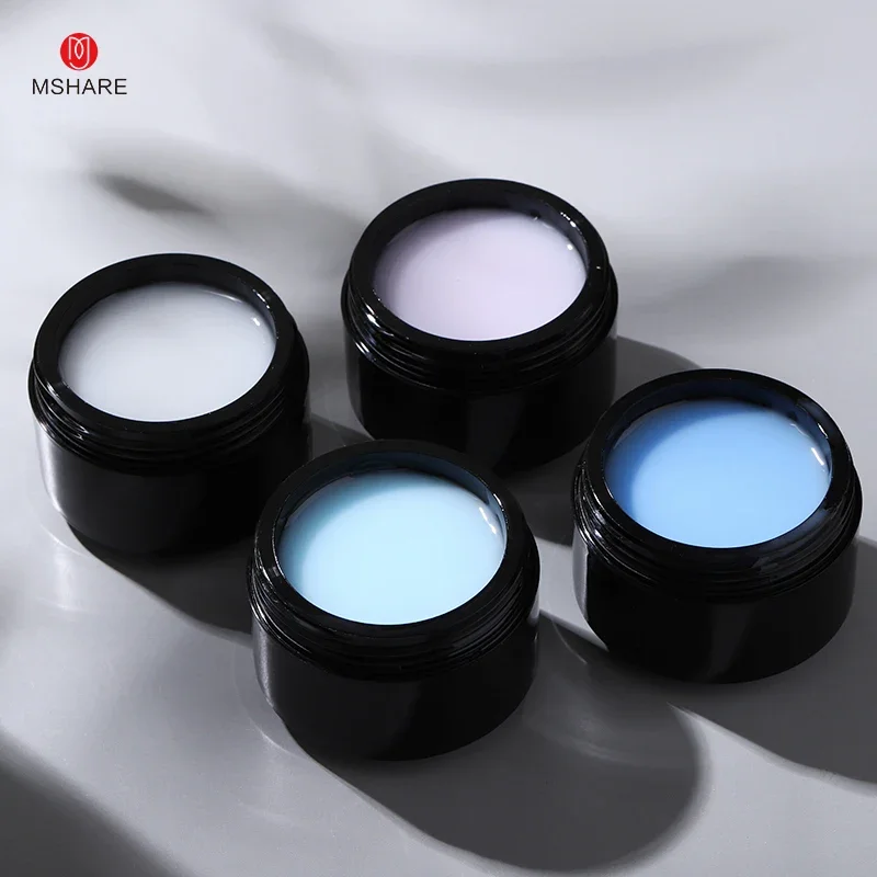 MSHARE 50g Jelly White Pink Blue Translucent Self Leveling Builder Hard Gel for Nail Extension Construction UV Gel - Image 5