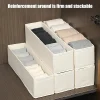 Long Storage Container Bin Space-Saving Foldable Fabric Storage Bins Durable and Stable Sock Underwear Organizer for Drawer