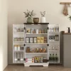 HOMCOM Kitchen Cupboard Pantry Cabinet with Adjustable Shelves White
