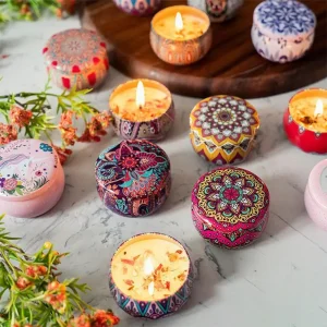 Dried Flower Scented Candle Soy Wax Candle Jars Flower Fragrance Scent Candle Wedding Ceremony Birthday Gifts Home Decoration