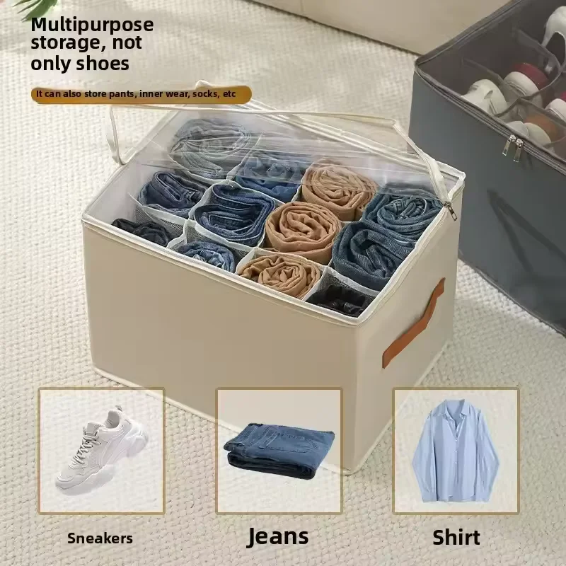 Multifunctional Grid Storage Shoe Box Foldable Sneakers Shoerack Shoes Rack Storage Organizers Dust-Proof Organizer for Shoes - Image 6