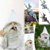 Smoking White White Beard Old Man Smoking Scissors Hand Resin Decoration Ornaments With Middle Finger Garden Gnomes Statues