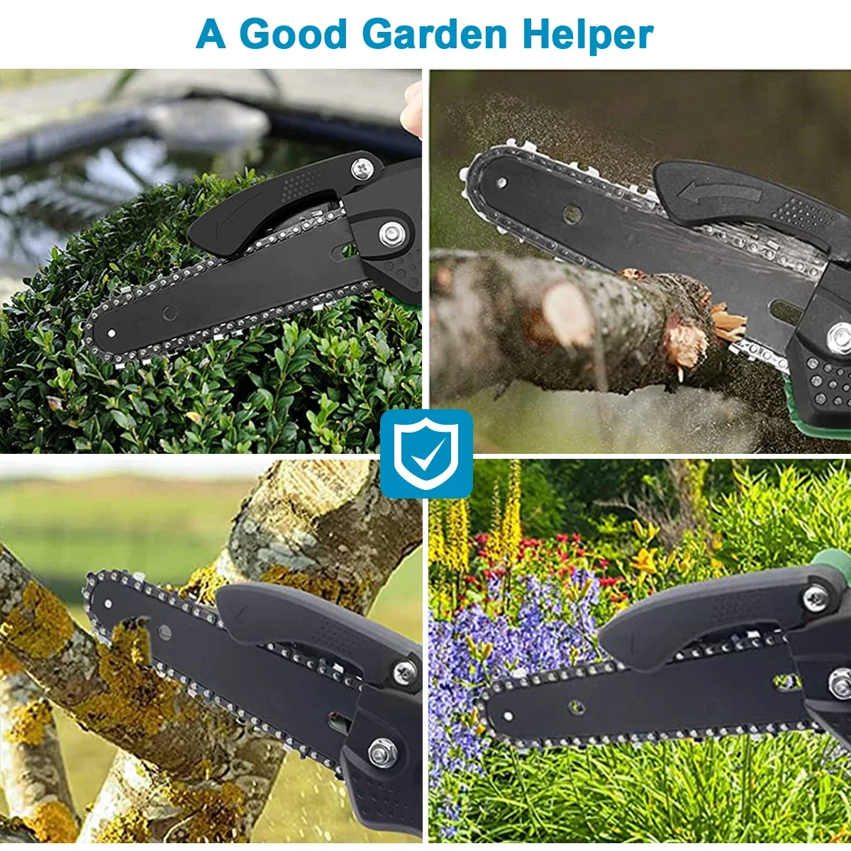 21V 8 Inches Wireless Mini Chainsaw with 2 Battery, Handheld Electric Saw for Wood/Branches, Household, Gardening - Image 5