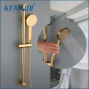 KEMAIDI Golden Plated Shower Head with Slide Bar Combo Handheld Shower Kit Shower Hose Adjustable Holder Set