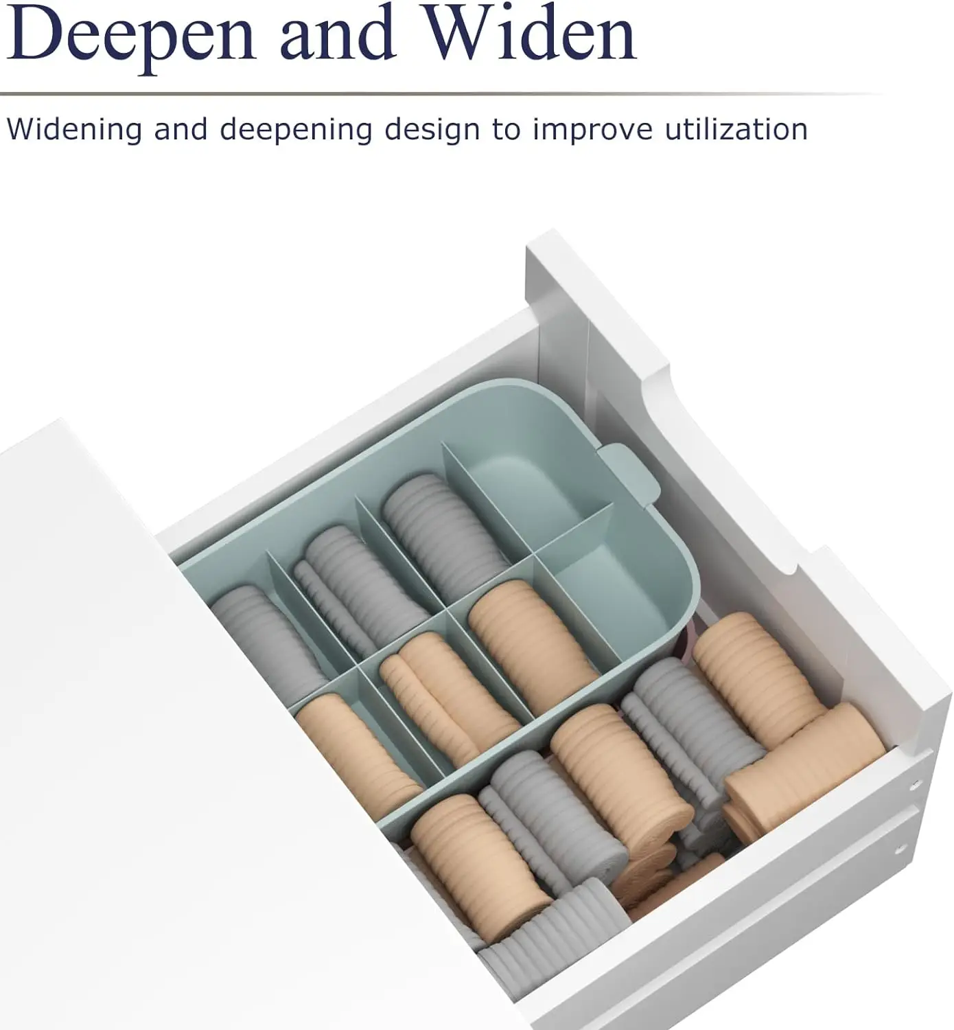 DayPlus Chest of Drawers Storage Cabinet Bedroom,White Chest of Drawers, 4 Drawers Dresser for Bedroom,Living Room,Hallway - Image 6