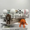 Articulated Sports Ball Figurines Creative Golf Soccer Basketball Decor Home Office Movable Joint Desktop Ornaments Idear Gift
