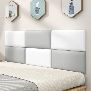 5PCS/ 3D Anti-Collision Wall Padding, Peel & Stick Upholstered Panels, Queen Headboard, Playroom Decorative Protection Panel
