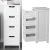 DayPlus Chest of Drawers Storage Cabinet Bedroom,White Chest of Drawers, 4 Drawers Dresser for Bedroom,Living Room,Hallway
