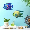 Eye-catching Metal Ocean Fish Wall Decor Hanging Wall Outdoor Garden Sculpture Statues Home Yard Party Pool Bathroom Living Room