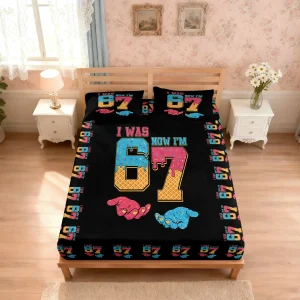3pcs Color 67 Element Printed Coreless Bed Sheet Set, Multi Size Comfortable Bed Cover, Bedroom Bedding Decoration