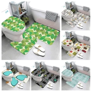 Anti-slip Bath Mat Bathroom Rug Shower Mat Decorative Absorbent Foot Mat Entrance Bathtub toilet rug boho Nordic plant leaf