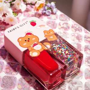 S01 Little Bear Balloon 2-Bottle Set Nail Polish No-Bake Quick-Dry Long-Lasting Peelable Water-Based Triple Color Nail Polish