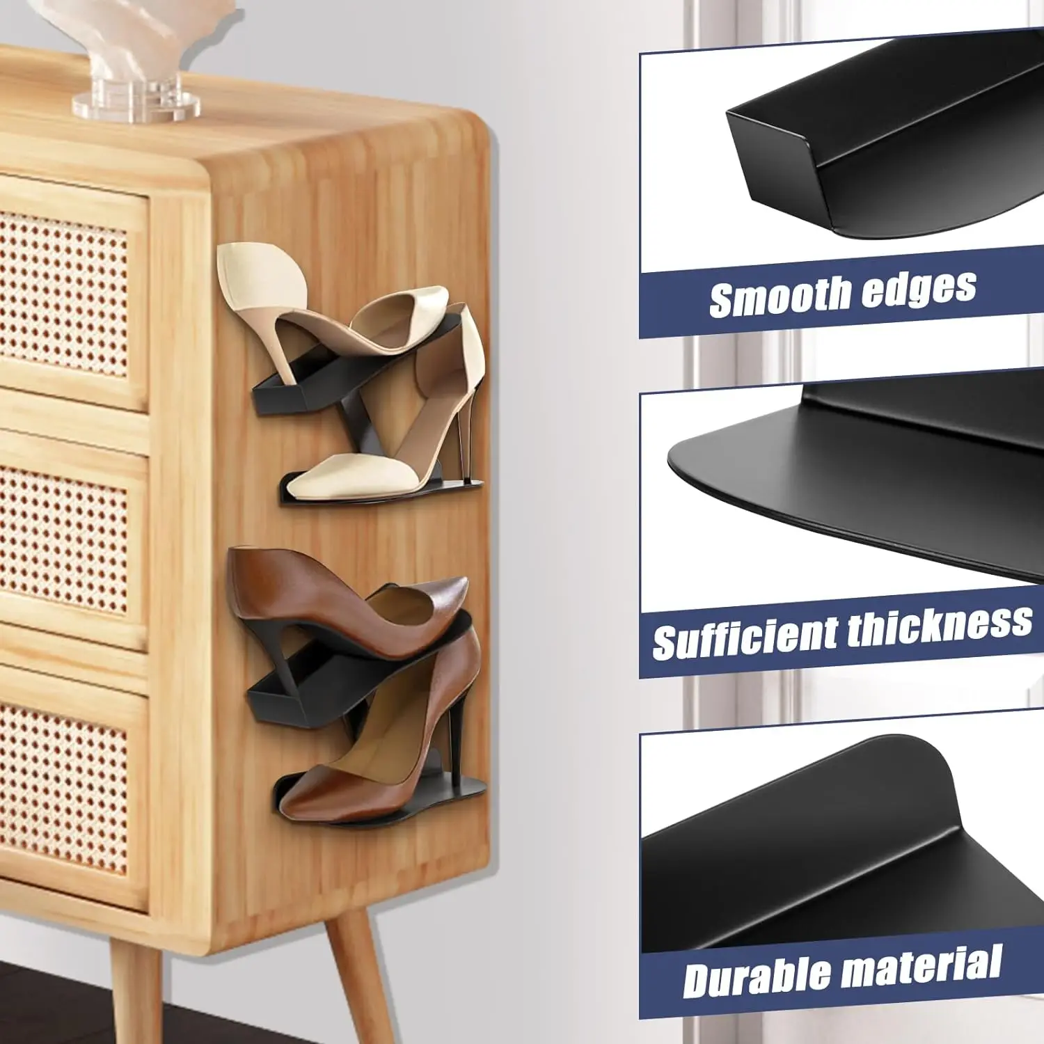 H-shaped Shoe Rack Wall Mounted, Floating Shoe Display Shelves, Sneaker Holders for Shoe Collectors & Advertising Exhibition - Image 5