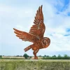 Retro Rusty Metal Owl Statue, The Finishing Touch of Courtyard Garden Decoration, Unique Artistic Style and A Variety of Options