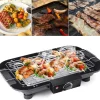 VickyHome BBQ Electric Grill with Detachable Barbecue Wire Grid Rack and Oil Drip Tray, Smokeless Nonstick Barbecue Machine 1500