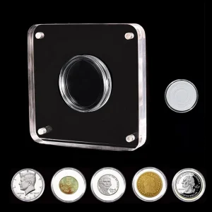 17/20/25/27/30/33/38/40mm Acrylic Coin Display Frame Case Square Coin Display Holder Storage Organizer Box for Coin Collection