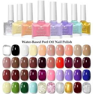 MTSSII 20/8Pcs Water-Base Nail Polish Set Colorful Peelable Air Dry Nail Art Polish Manicure Nail Supplies DIY No Need Lamp