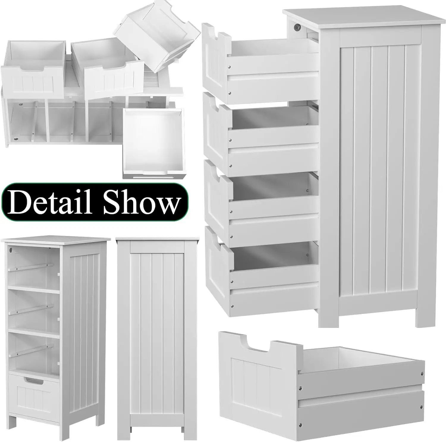 DayPlus Chest of Drawers Storage Cabinet Bedroom,White Chest of Drawers, 4 Drawers Dresser for Bedroom,Living Room,Hallway - Image 2