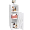 DayPlus Bathroom Floor Cabinet, 3 Tier Home Storage Cabinet with Doors & Shelves, Free Standing Tall Slim Side Organizer Cabinet
