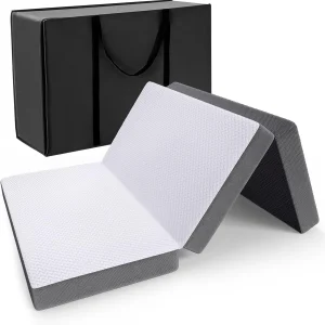 Foldable Folding Mattress Single, Tri-fold Memory Foam Mattress with Washable Cover, Fit for Travel, Camping, Floor, Guest Bed