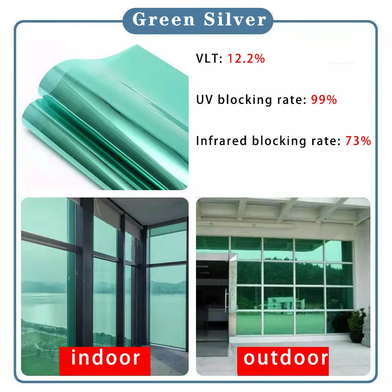 Insulation Window Film Solar Reflective Mirror Color Film Christmas Window Stickers Window Privacy Film 99% UV Cut Vinyl - Image 2