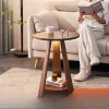 Solid wood sofa edge corner few living room double coffee table