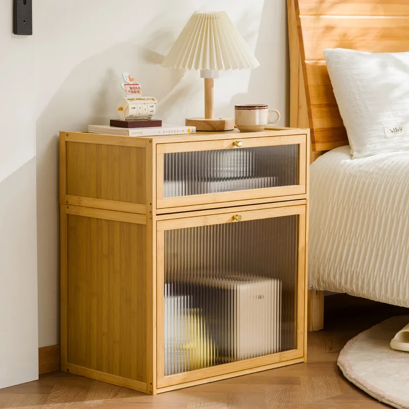 Solid wood bedside table locker small simple bedroom home 2025 new bedside shelf cabinet - Image 2