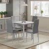 Dining Table and Chairs Set Square Dining Table with Faux Leather Chairs for Dining Room Kitchen Home