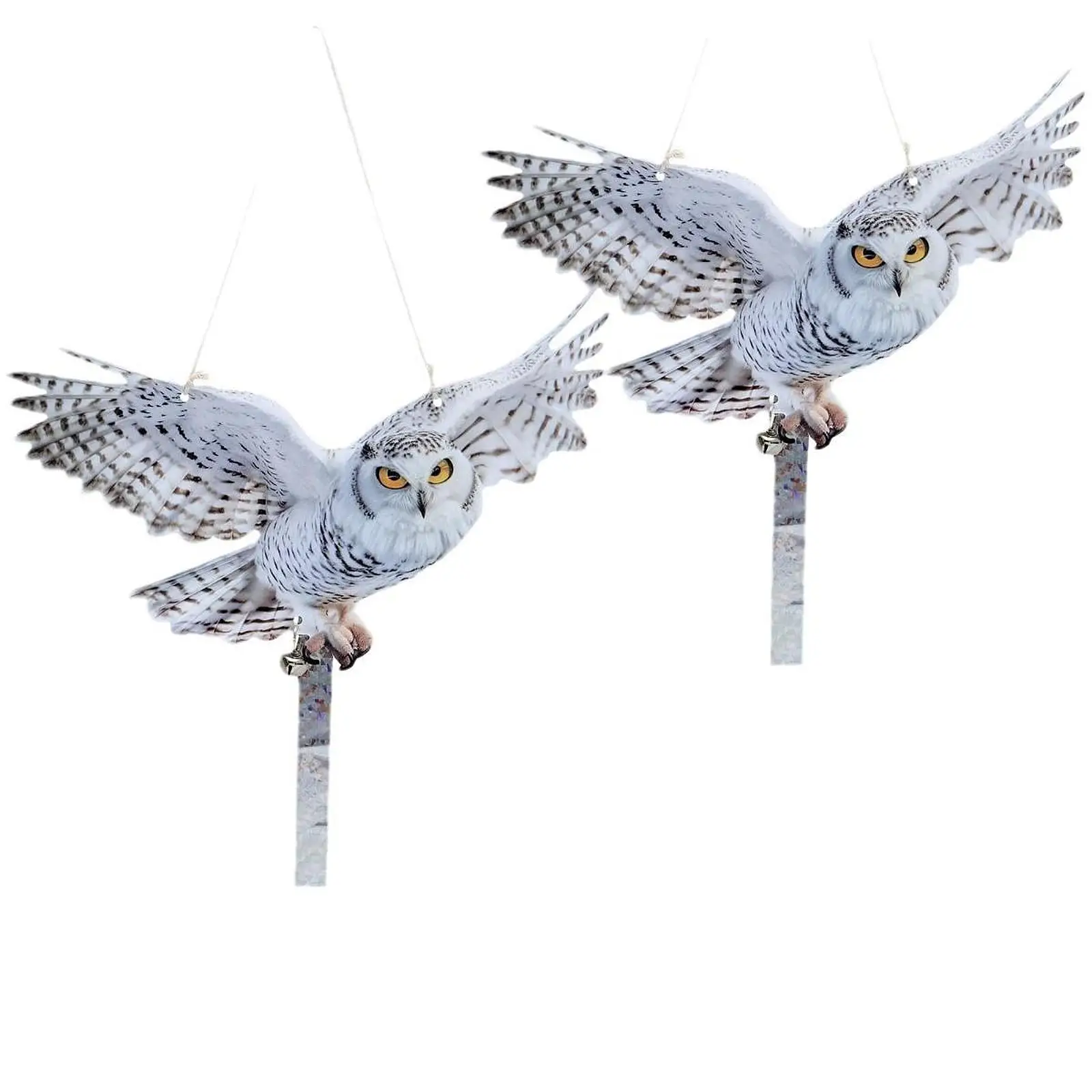 Flying Owl Statue Decorative Adorable Bird Scarecrow Ideal Gift Adornment Yard Art Sculpture for Porch Yard Office Patio Balcony