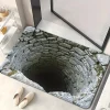 3D Optical Illusion Endless Abyss Non-Slip Door Mat Machine Washable for Bathroom Bedroom Camping Yoga Durable Floor Mat