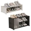 Simple Black And White Shoe Rack Dust Proof Storage Tool For Student Dormitory Bed Bottom Storage Rack Shoe Cabinet