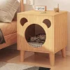 Wooden Cat Nest Bedside Tables Multi Functional Cat Nest Four Season Simple Storage Locker Nightstands Bedroom Furniture