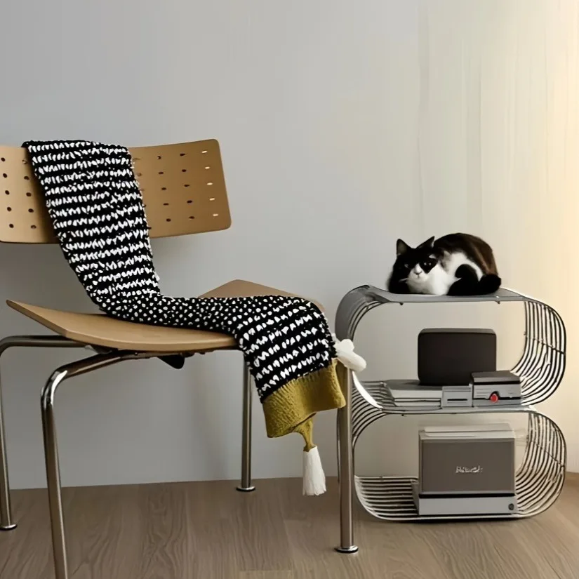 Nordic Coffee Tables Stainless Steel Bookshelf Living Room Minimalism Side Table Modern Design Tea Table Creative Home Furniture - Image 4