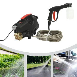 Electric High Pressure Washer with Accessories Short Gun Cleaner for Car Patio and Garden