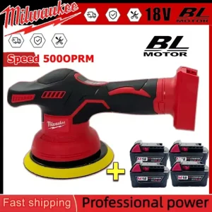 Milwaukee Cordless Polisher 8 Gears Digital Display Electric Polisher Auto Car Waxing Polishing Machine18V Lithium Battery