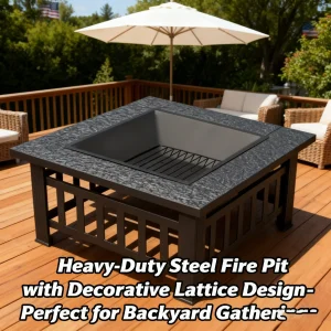 Outdoor Stove Complete Set for Tea Brewing And Barbecue Grill - Heating Table with Barbecue Rack for Courtyard Grill