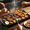 Extra Large No-stick Electric Teppanyaki Grill, 3-speed Table Top Hot Plate BBQ Griddle Camping Indoor Outdoor 73.5x28x7.5CM